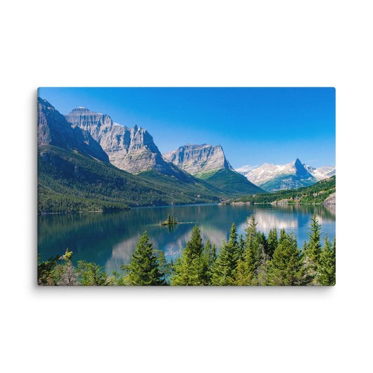 Alpine Mirror – St. Mary Lake Canvas Wall Art.