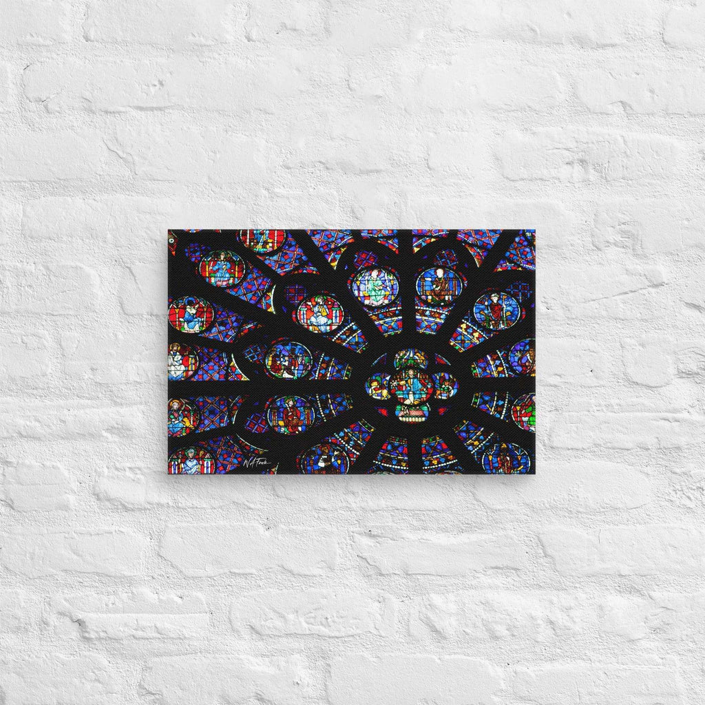 Stunning Gothic Notre Dame rosette window showcasing vibrant stained glass artistry