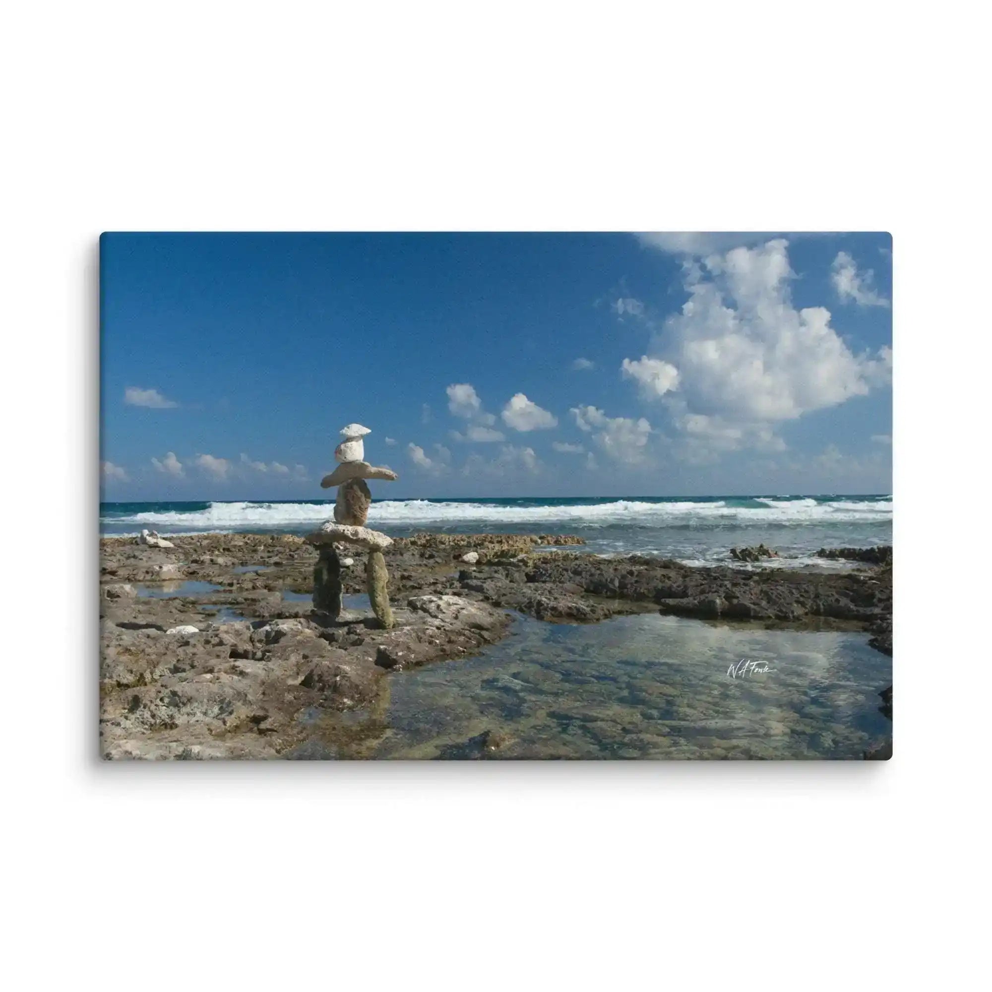Beautiful Inukshuk artwork on canvas, perfect for adding a touch of cultural charm to your home decor