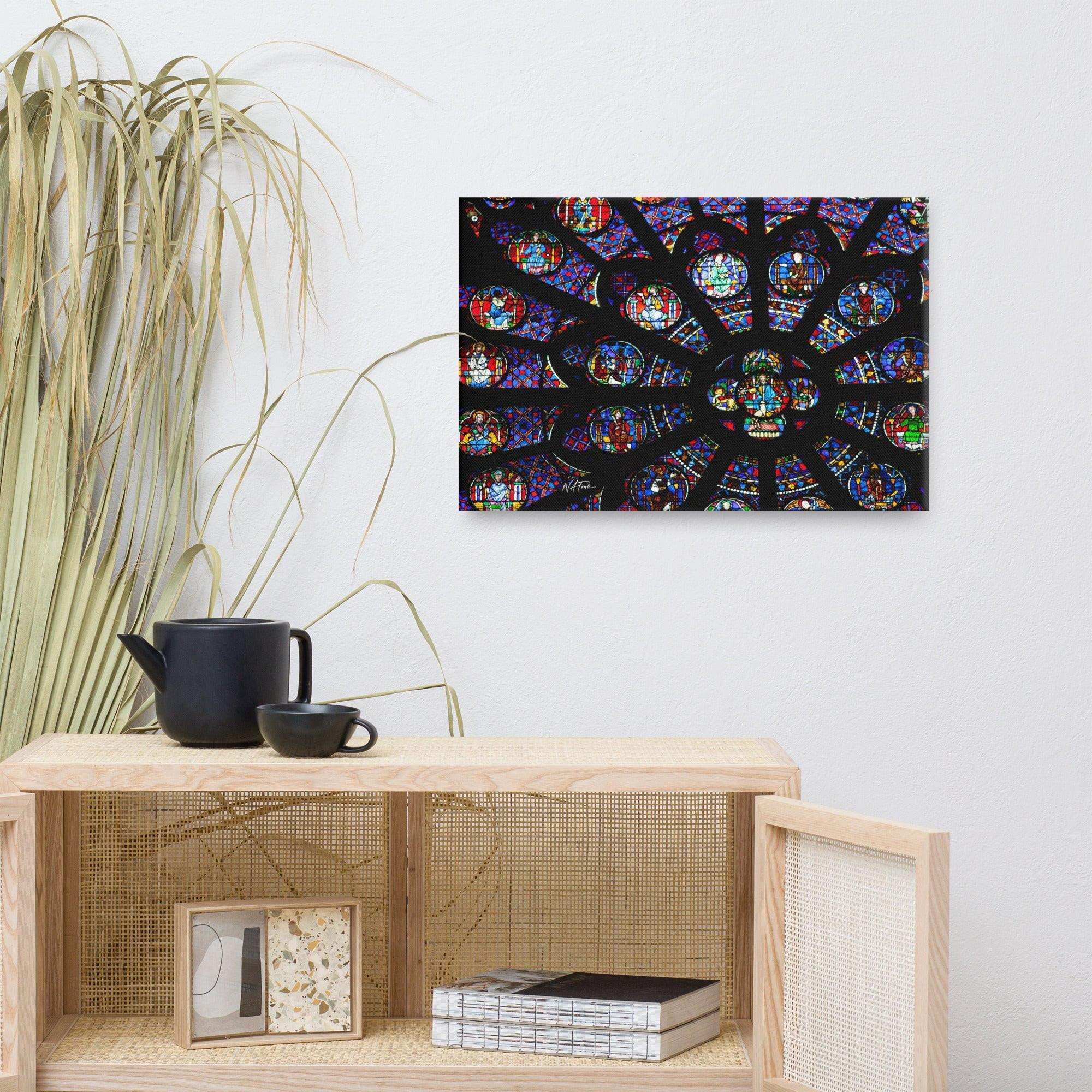 Stunning Gothic Notre Dame rosette window showcasing vibrant stained glass artistry