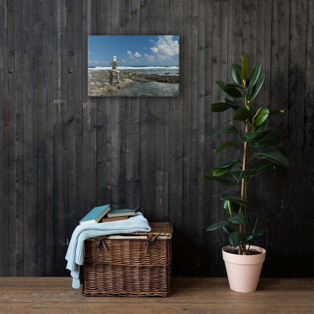 Beautiful Inukshuk artwork on canvas, perfect for adding a touch of cultural charm to your home decor
