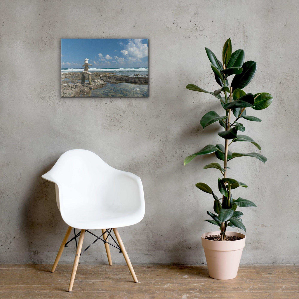 Beautiful Inukshuk artwork on canvas, perfect for adding a touch of cultural charm to your home decor
