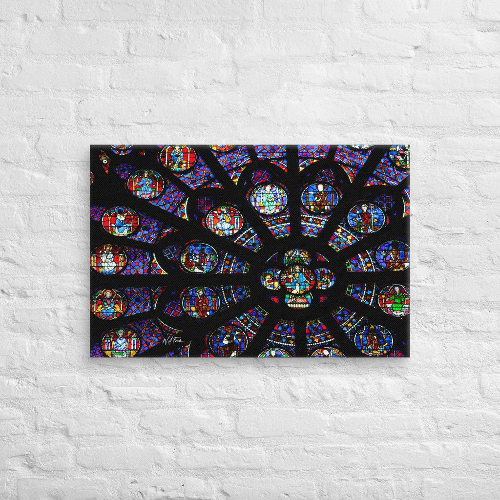 Stunning Gothic Notre Dame rosette window showcasing vibrant stained glass artistry