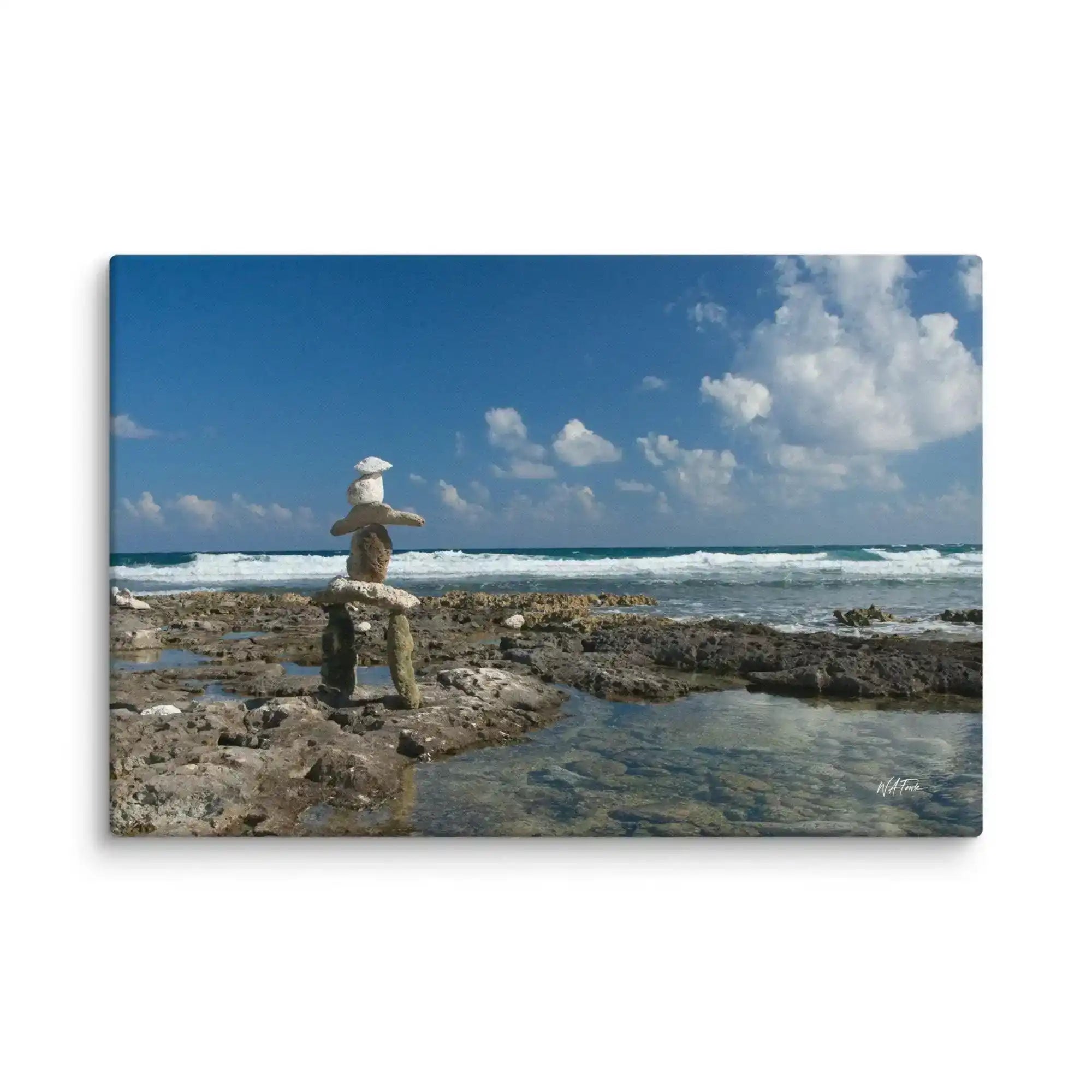 Beautiful Inukshuk artwork on canvas, perfect for adding a touch of cultural charm to your home decor