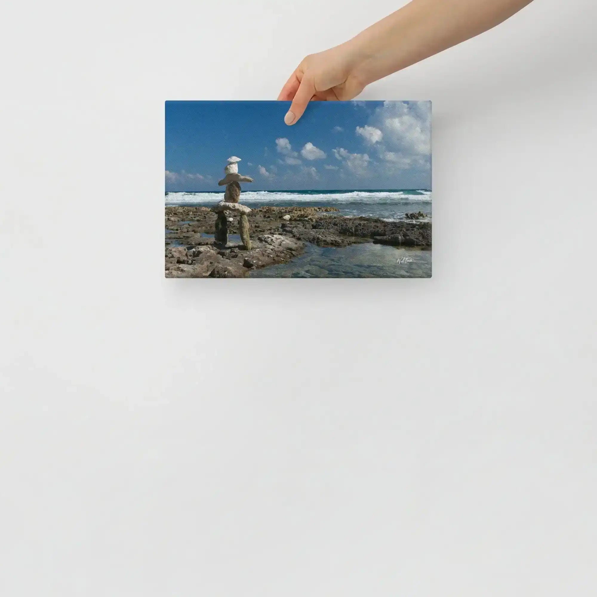 Beautiful Inukshuk artwork on canvas, perfect for adding a touch of cultural charm to your home decor