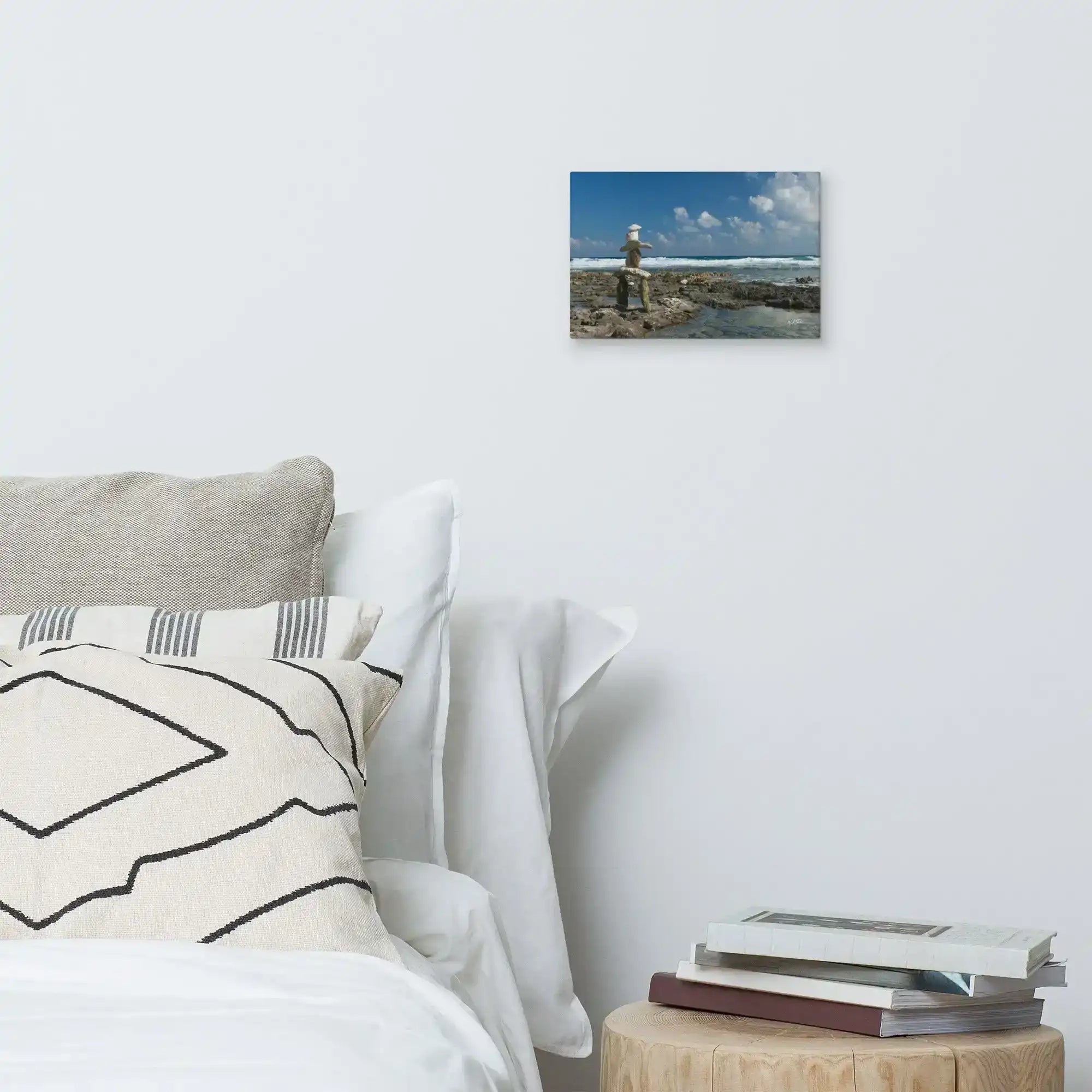 Beautiful Inukshuk artwork on canvas, perfect for adding a touch of cultural charm to your home decor