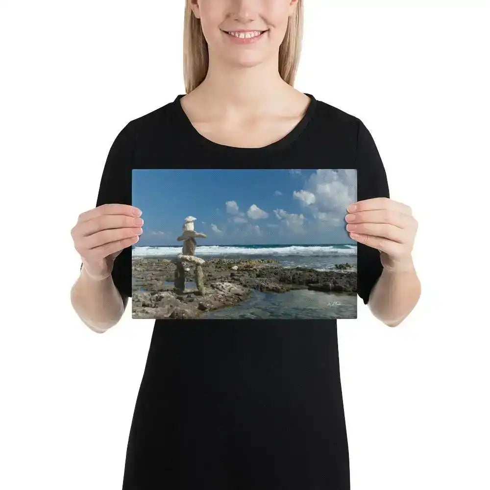 Beautiful Inukshuk artwork on canvas, perfect for adding a touch of cultural charm to your home decor