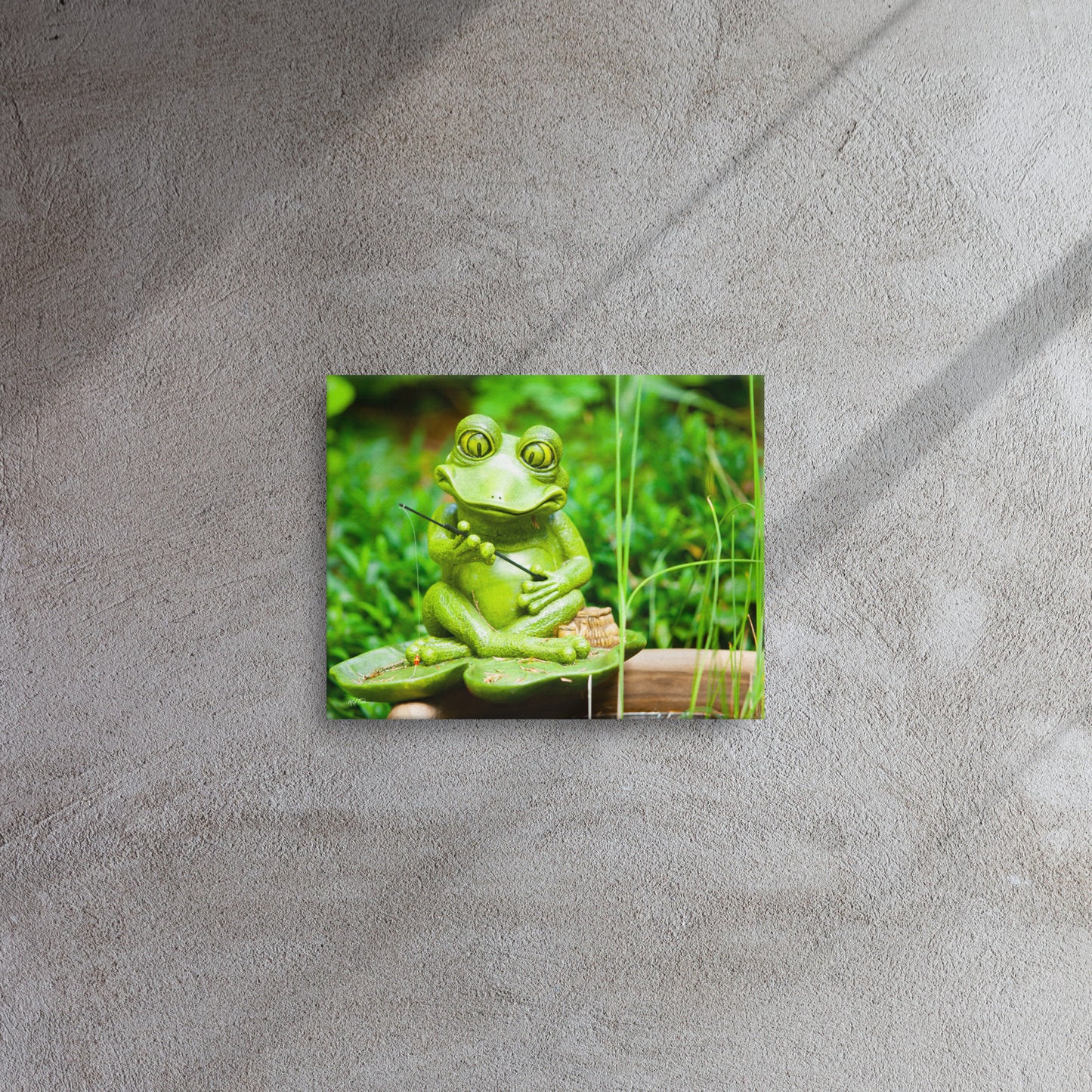 The Patient Angler – Whimsical Fishing Frog Canvas Art