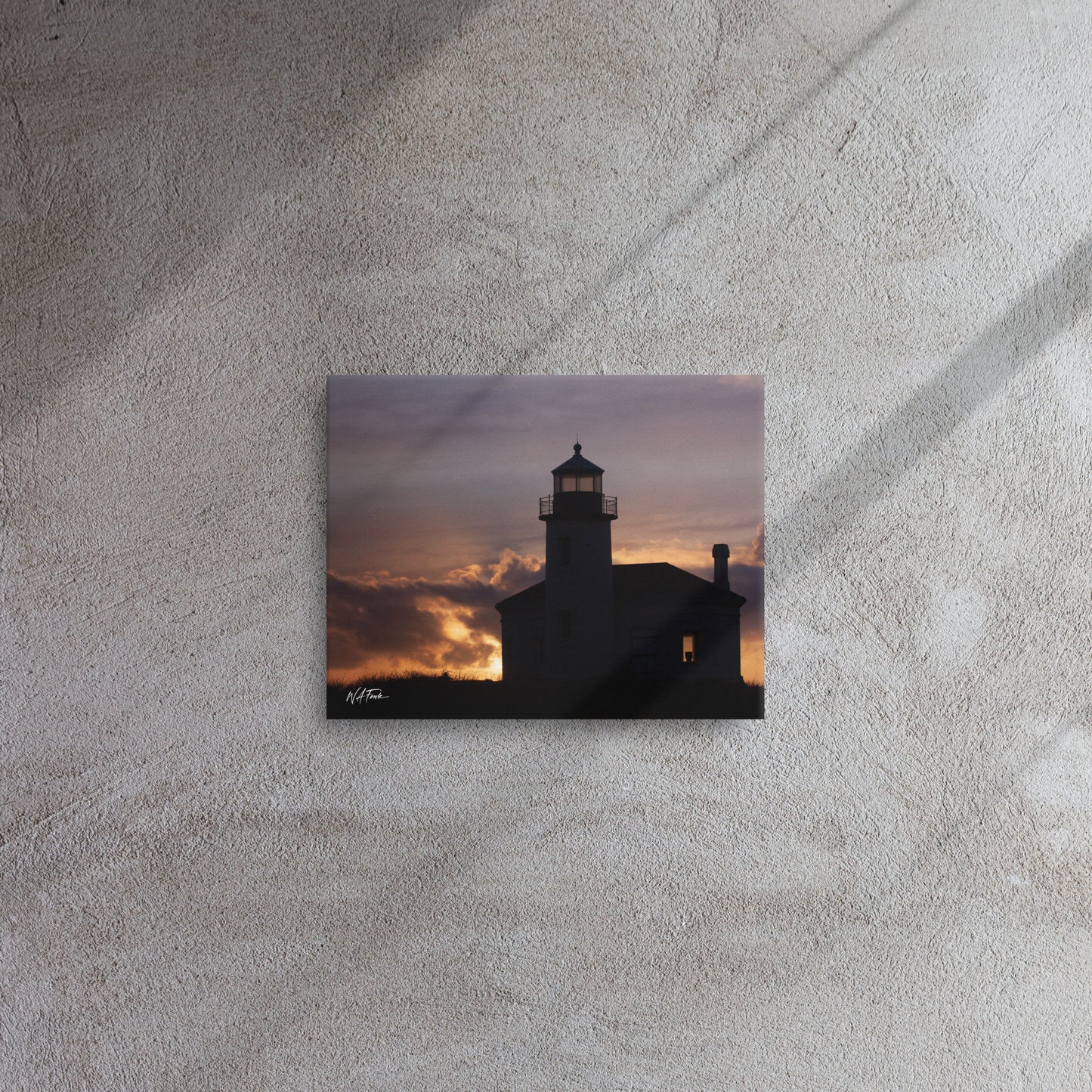 Bandon Sentinel – Coquille River Lighthouse Silhouette Canvas