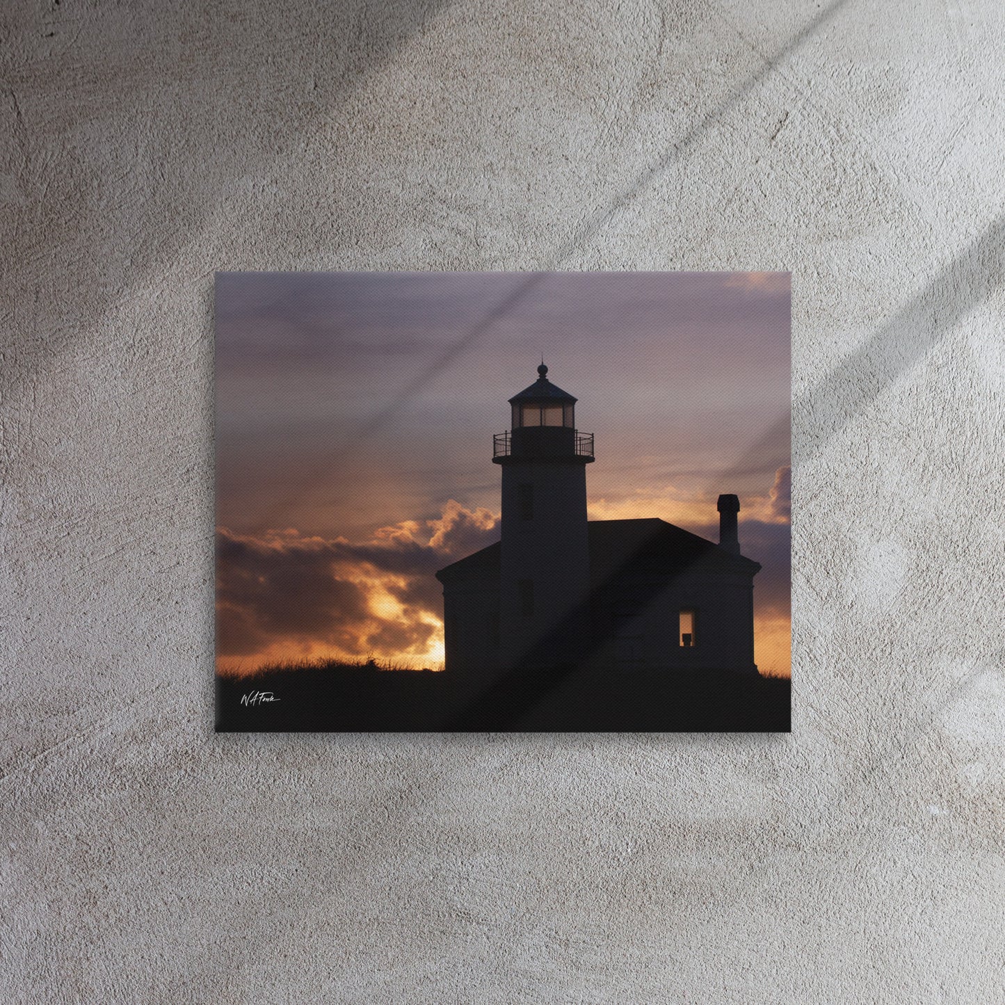 Bandon Sentinel – Coquille River Lighthouse Silhouette Canvas