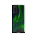 Samsung tough phone case showcasing vibrant Northern Lights design for ultimate protection and style.