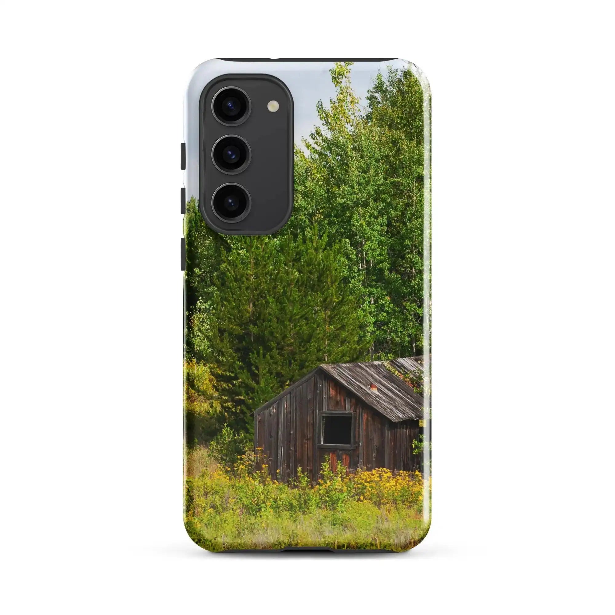 Samsung Galaxy S23 Plus case with rustic cabin and forest photo by Bill's Photo Shop
