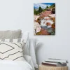Red Rock Waterfall Canvas Print – Cascading Canyon Wall Art