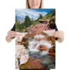 Red Rock Waterfall Canvas Print – Cascading Canyon Wall Art