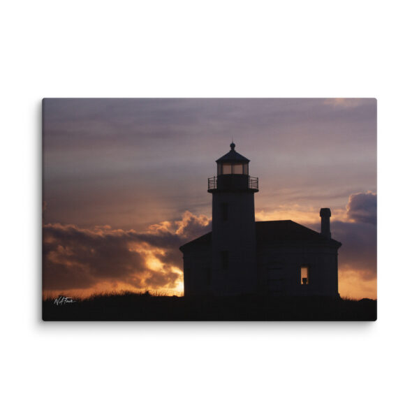 Bandon Sentinel – Coquille River Lighthouse Silhouette Canvas