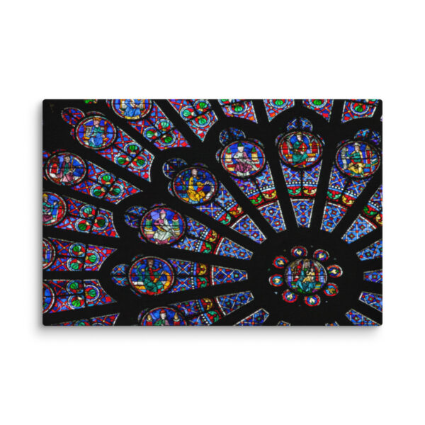 Notre Dame Rose Window Canvas Wall Art – Radiant Gothic Paris Gallery Wrap