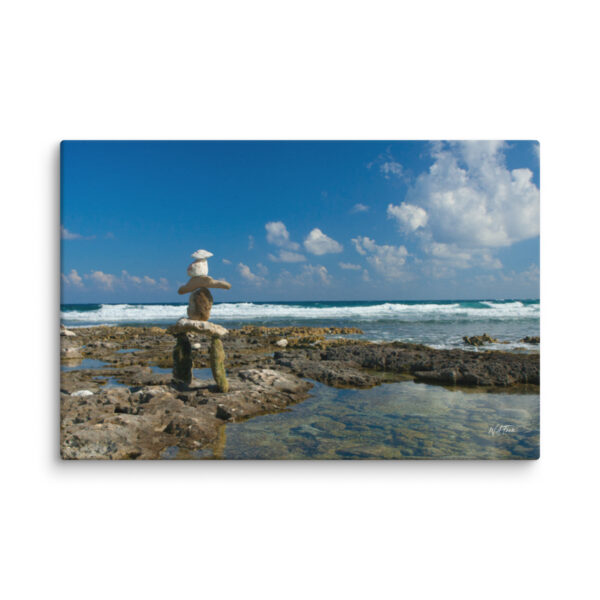 canvas-in-16x24-wall-6a8397994137f.jpg Inukshuk Canvas Wall Art – Turquoise Coastal Balance Gallery Wrap