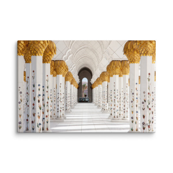 canvas-in-20x30-wall-6a8392241d6bf.jpg Grand Mosque Abu Dhabi Canvas Wall Art – Golden Marble Colonnade Gallery Wrap