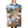 Red Rock Waterfall Canvas Print – Cascading Canyon Wall Art