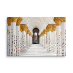 Sheikh Zayed Grand Mosque: Golden Palms & Floral Marble – Wall Canvas by Bill Fowle