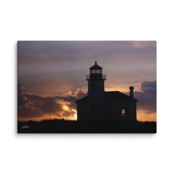 Bandon Sentinel – Coquille River Lighthouse Silhouette Canvas