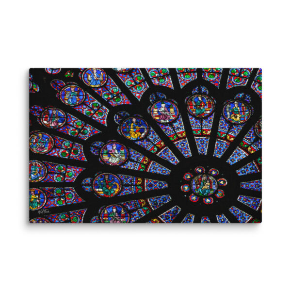 Notre Dame Rose Window Canvas Wall Art – Radiant Gothic Paris Gallery Wrap