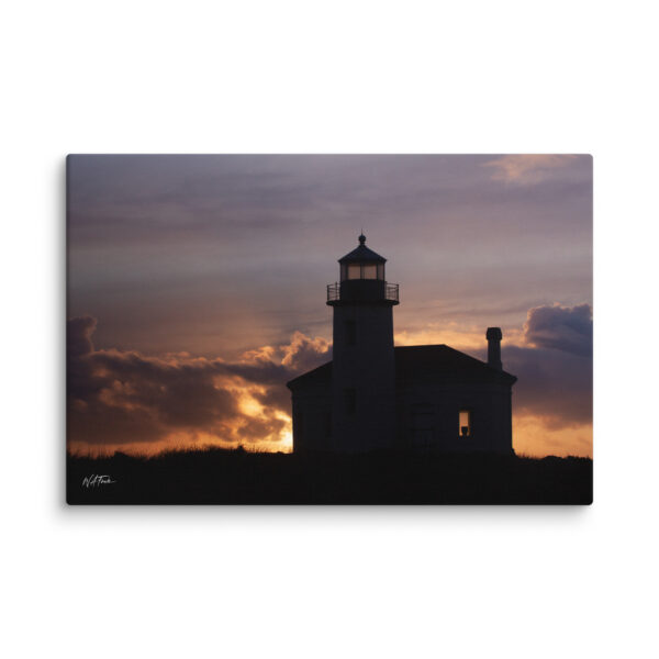 Bandon Sentinel – Coquille River Lighthouse Silhouette Canvas
