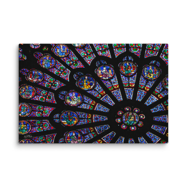 Gothic Radiance – Notre Dame Rosette Window Canvas Art
