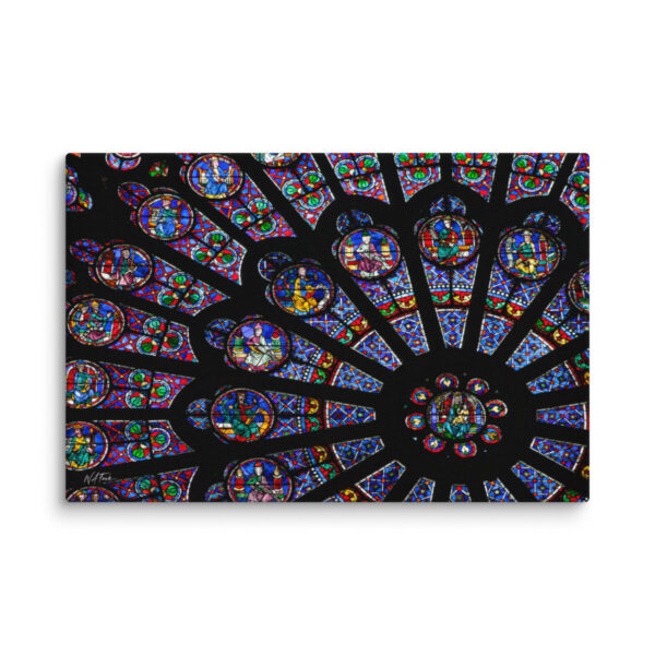 Notre Dame Rose Window Canvas Wall Art – Radiant Gothic Paris Gallery Wrap